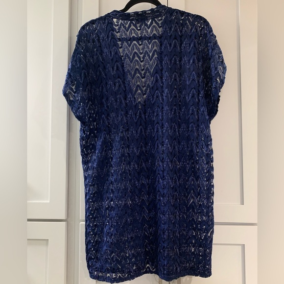 Elif for Jordan Taylor lace blue and silver swimsuit coverup - Picture 2 of 5